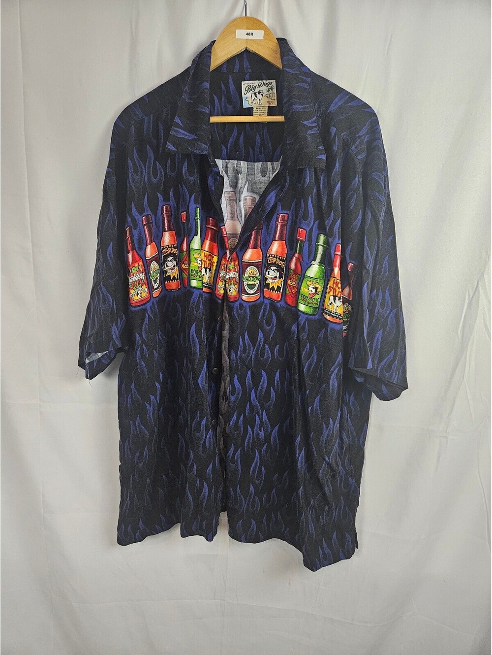 Big Dogs Authentic Rayon Shirt with Hot Sauce and Flames